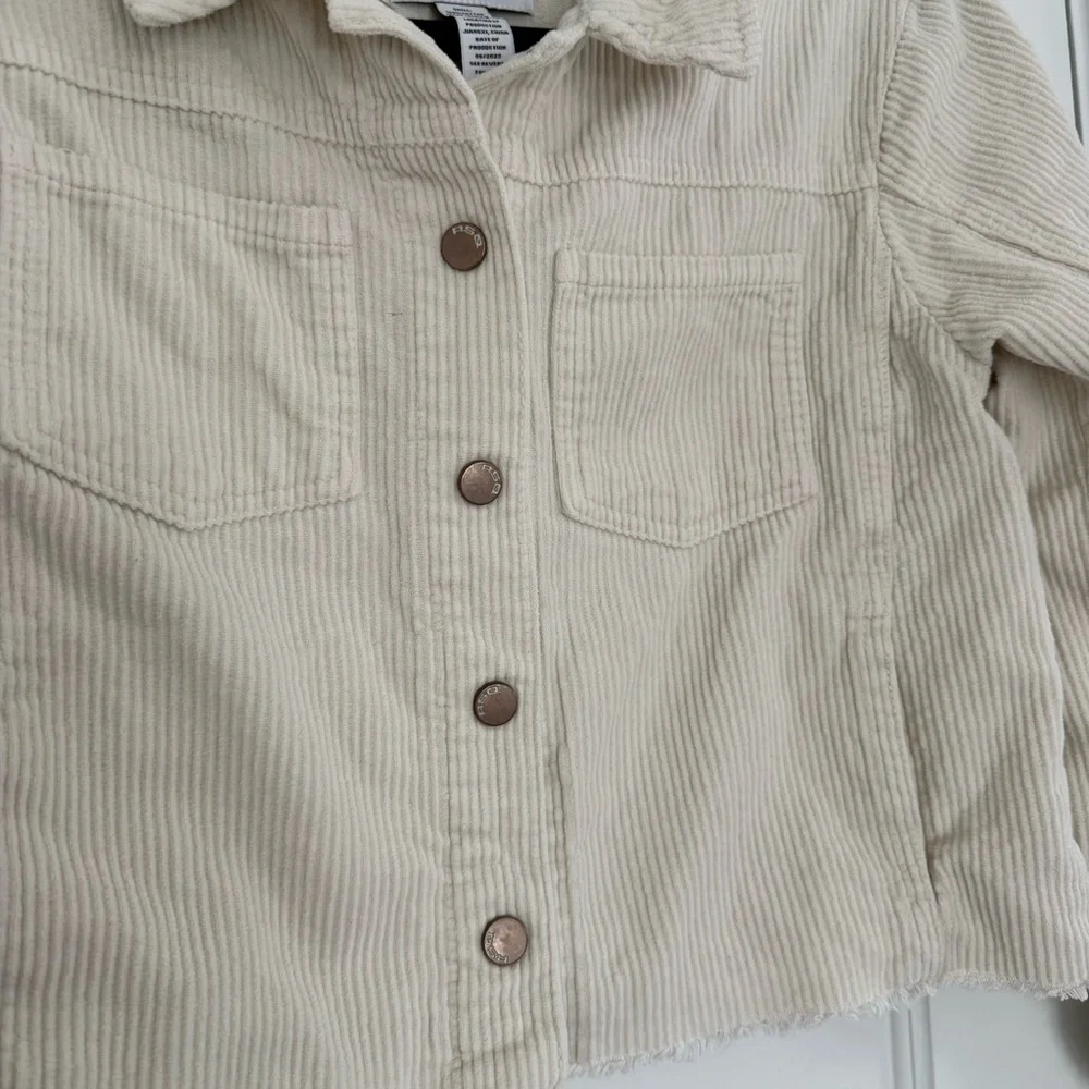 RSQ Corduroy Jacket Raw Hem Cream  Size Kids Extra Large